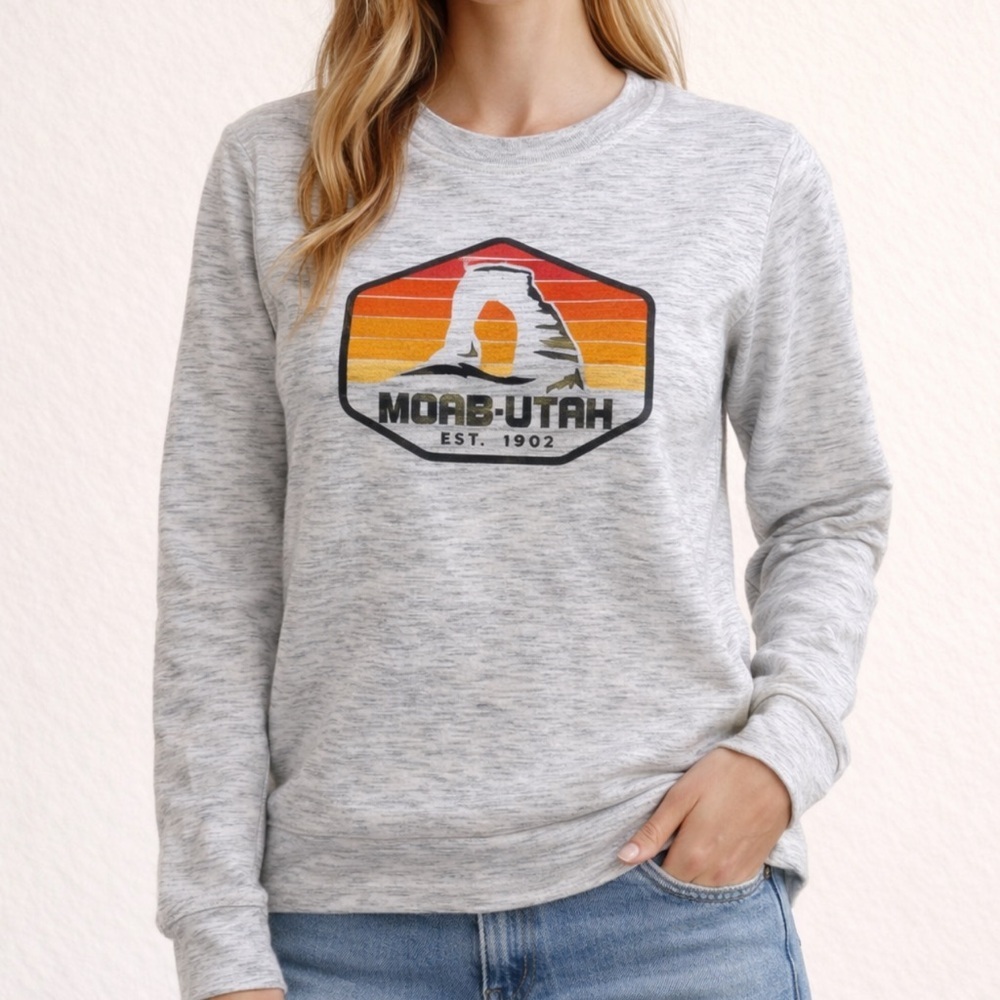 Gray Moab Utah Graphic Sweatshirt - Picture 6 of 6